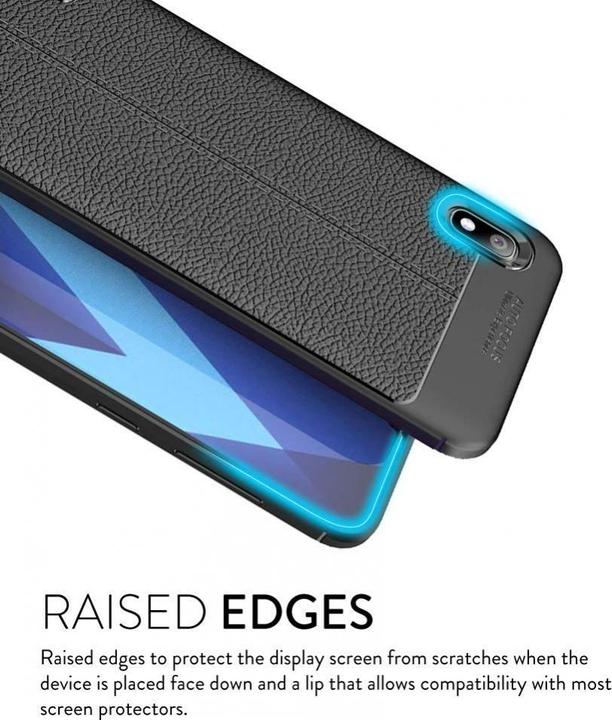 Actual product image Screenguard Samsung Galaxy A10 Case Leather Design TPU Cover (Samsung Galaxy A10)