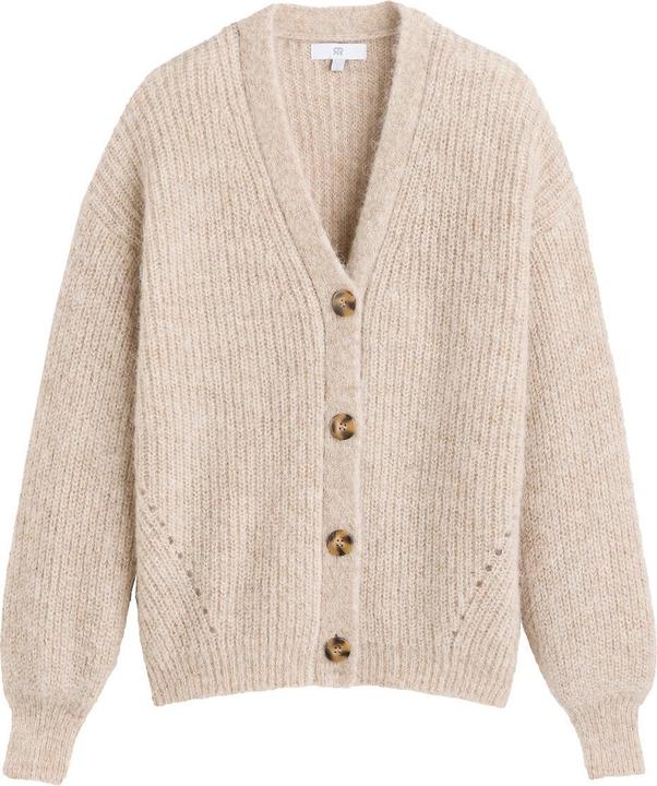 La Redoute Collections Geknöpfte Strickjacke mit V-Ausschnitt (XXL)