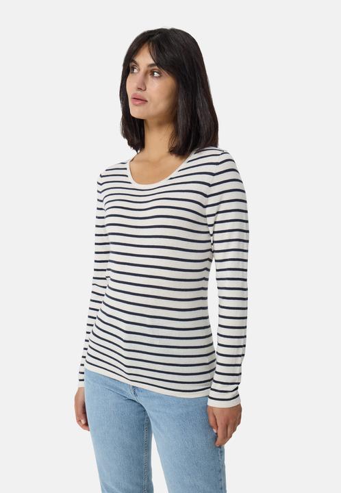 Cash-Mere Kaschmir Rundhals Pullover gestreift