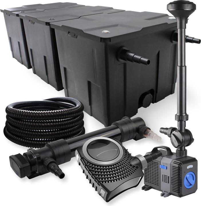 Produktbild SunSun 3-Kammer Filter Set 90000l 36W UVC Teich Klärer NEO10000 80W Pumpe 25m Schlauch