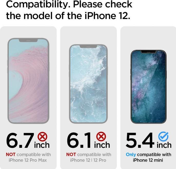 Immagine prodotto Spigen Pellicola protettiva per display TR in vetro 1 pz. (1 Pezzo/i, Apple iPhone 12 mini)