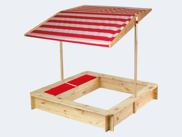 Immagine prodotto John beluga Spielwaren 50380 -Sabbiera con area acqua e fango e tetto rosso/bianco, naturale/rosso