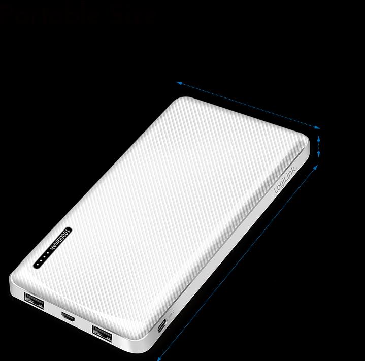 Produktbild LogiLink POWERBANK PA0316, 10.000mAh, 2-fach USB-A Ausgang (10000 mAh, 12 W, 12 Wh)