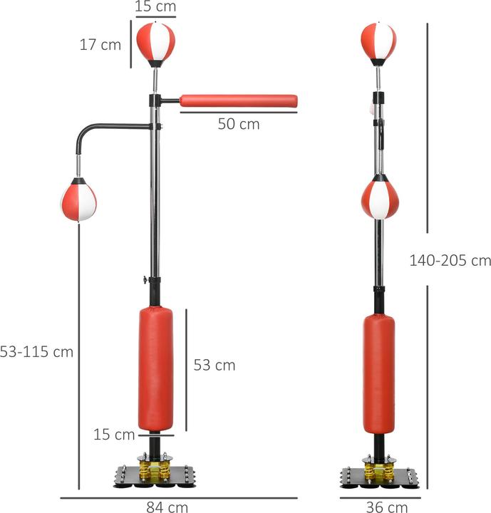 Image du produit SportNow Sac de frappe avec 2 speed balls (84 cm, 14 kg)