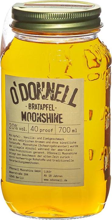 Actual product image O'Donnell Moonshine BRATAPFEL Liqueur 20% Vol. 0,7l