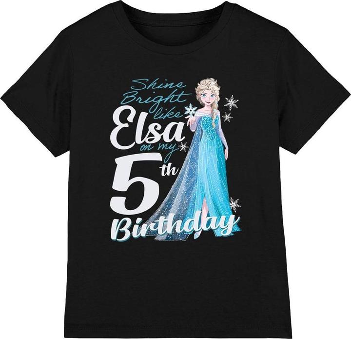 Immagine prodotto Disney Frozen Bright Like Elsa Maglietta 5° Compleanno Bambini (140)