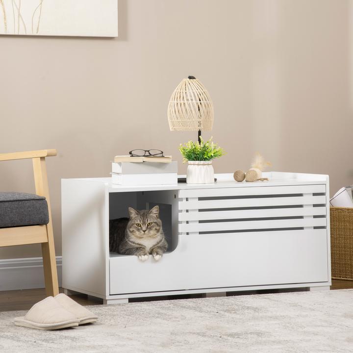 Image du produit PawHut Armoire à chats (Bac à litière fermé)