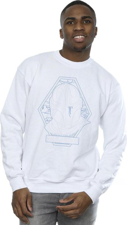 Actual product image Star Wars Mens The Mandalorian Outline Helm Diamond Sweatshirt (M)