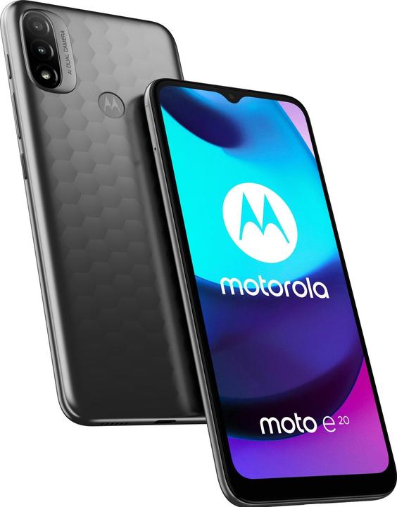 Image du produit Motorola moto E20 (32 Go, Gris, 6.50", Double SIM hybride, 13 Mpx, 4G)