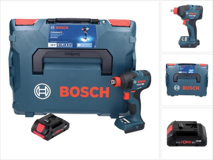 1x Bosch GDX 18V-210 C Professional Akku Drehschlagschrauber, 1x L-BOXX 136 (1600A012G0), 1x Bosch GBA 18 V 4,0 Ah ProCore Akku