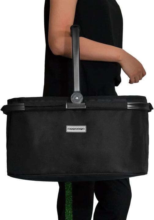 Actual product image Anndora Shopping Basket FULL BLACK 22 litres