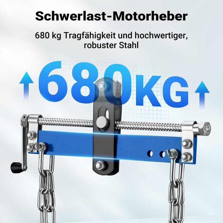 Actual product image Wiltec Balancierer bis 680kg Getriebeheber Stahl Motorheber Werkstattkran