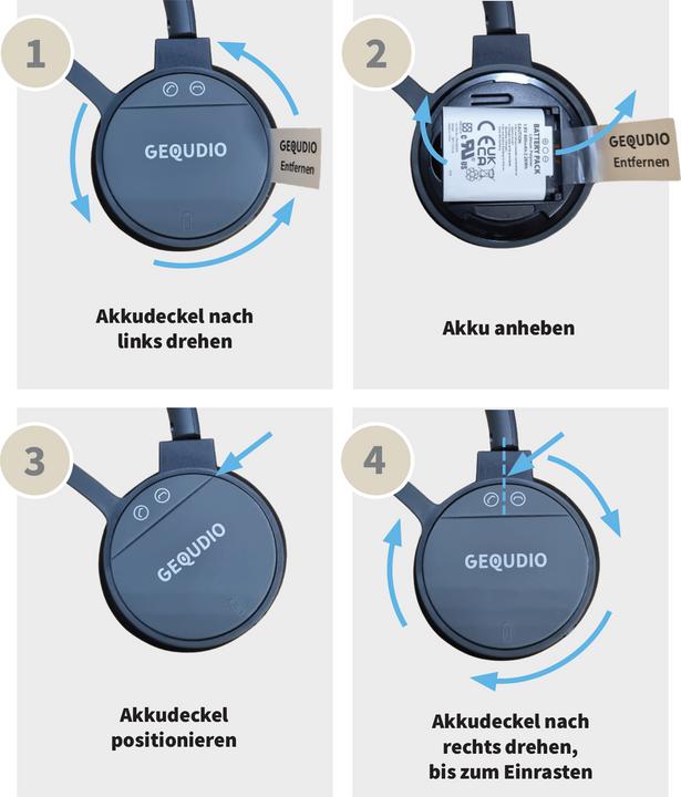 Actual product image Gequdio Replacement batteries for GC Series headsets, 600mAh