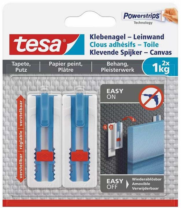 Image du produit tesa Clou adhésif pour papier peint et plâtre, idéal pour les toiles et les châssis