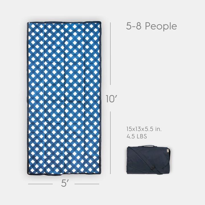 Actual product image little unicorn Outdoor Blanket Extra Big - Navy Plaid