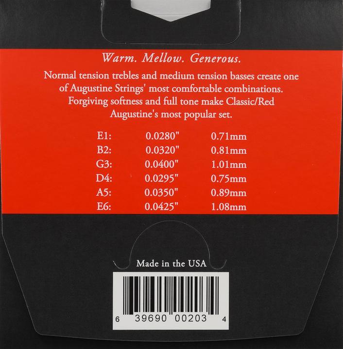 Immagine prodotto Augustine Classic Rosso Medio (6 x, Chitarra, 0.03")