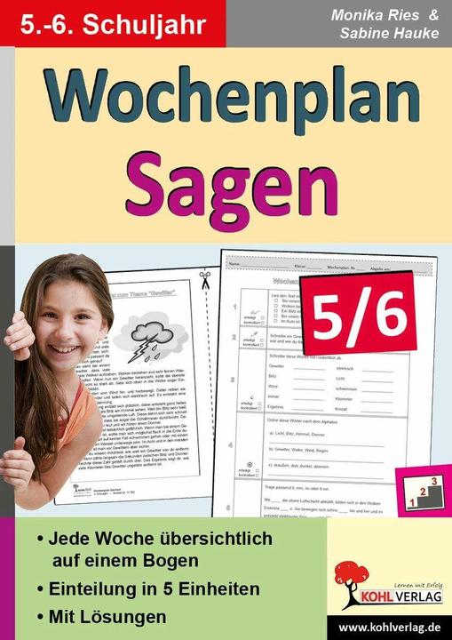 Image du produit Wochenplan Sagen 5/6 (Allemand, Sabine Hauke, 2015)