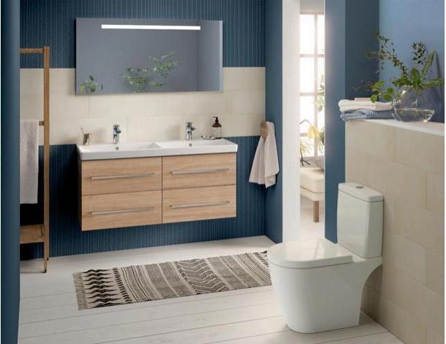 Actual product image Villeroy & Boch V&B cabinet double washbasin AVENTO 1200x470x160mm, with ÜL white Alpine (470 mm, 1200 mm)