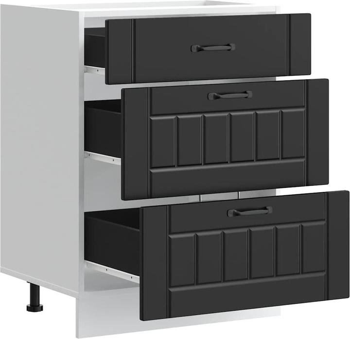 Actual product image VidaXL Kitchen base unit Lucca Black Wood-based sink base unit (60 x 46 x 81.5 cm)