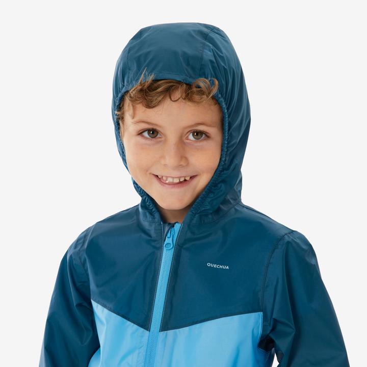 Image du produit Quechua Veste imperméable de randonnée enfant 2-6 ans, MH100 zip bleu (2)