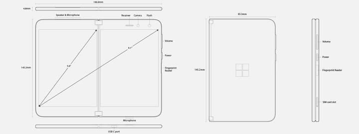 Produktbild Microsoft Surface Duo (256 GB, Glacier, 8.10", Dual SIM, 11 Mpx, 4G)