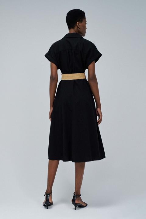 Produktbild Salsa Jeans Midikleid Linen Shirt Dress With Front Buttoned Belt (S)