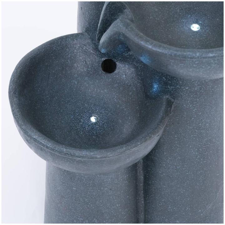 Immagine prodotto Hillvert Solar Gartenbrunnen Solarbrunnen Zierbrunnen Wasserspiel 3 Schalen auf Säulen LED