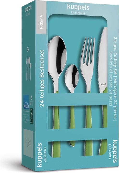 Immagine prodotto Kuppels Set di posate 24 pezzi verde primavera 2214 Prisma (24 Pezzo/i, Set di posate)