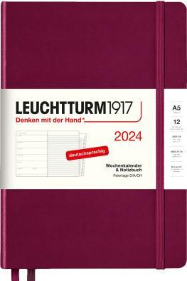 Immagine prodotto Leuchtturm1917 LEUCHTTUR Wochenkalender Medium 2026 44370486 1W/1S port red DE A5 (A5, Tedesco)