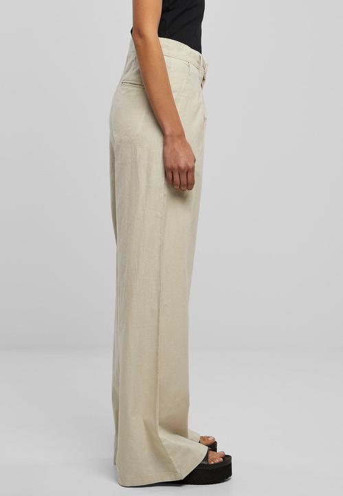 Actual product image Urban Classics Ladies High Linen Mixed Wide Leg Pants (27)