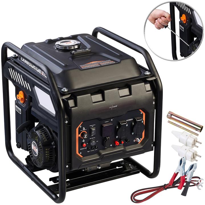Produktbild Revolt Benzin-Inverter-Generator, Display, 1x 230V, 1x 12V, 2x USB (15 l)