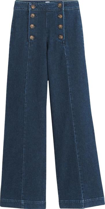 La Redoute Collections Weite High-Waist-Jeans mit Hosenklappe (S)