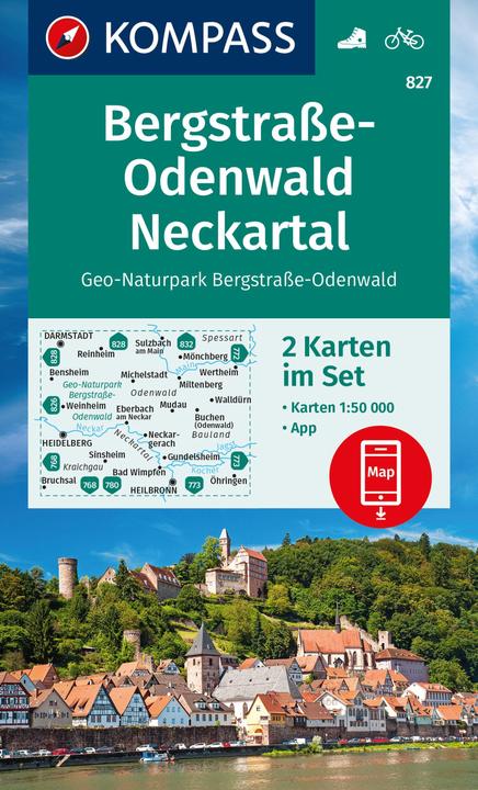Produktbild Wanderkarten-Set 827 Bergstrasse-Odenwald, Neckartal, Geo-Naturpark Bergstrasse-Odenwald (2