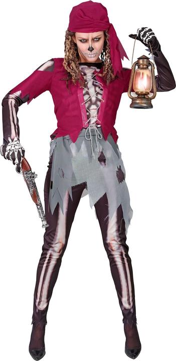 Image du produit Widmann Squelette de pirate costume femme chemise avec corset et jupe, leggings, foulard (XS)