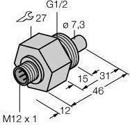 Actual product image Turck Short nose set point flow switch,1/2in