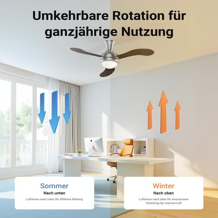 Immagine prodotto Wiltec Ventilatore da soffitto Ø130cm ventilatore 55W lampada ventilatore da soffitto telecomando (55 dB)