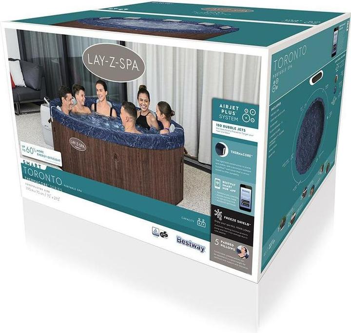 Actual product image Bestway Whirlpool LAY-Z-SPA ThermaCore Toronto AirJet Plus Ø 190 (7 pers.)