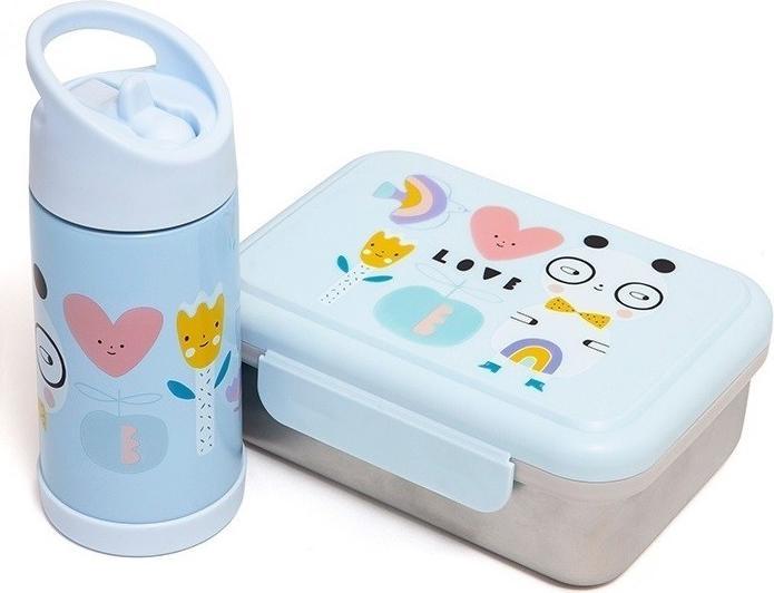 Image du produit Petit Monkey Boîte à lunch en acier inoxydable, Panda Love