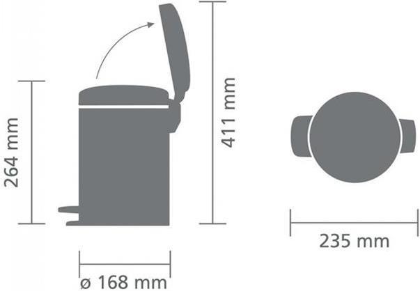 Actual product image Brabantia Pedal bin NewIcon 3 litres (3 l)