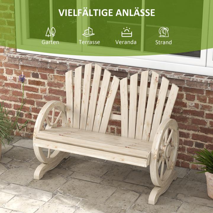 Image du produit Outsunny Banc de jardin en forme de roue de chariot