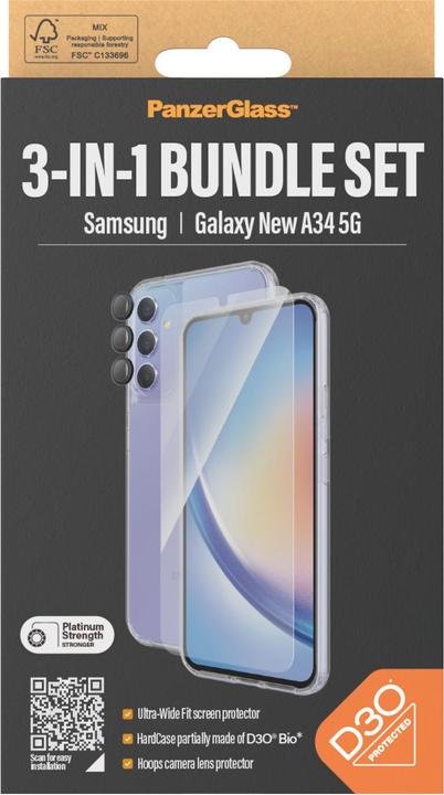 Actual product image PanzerGlass Bundle Ultra Wide FIt Glass + Case + Lens (1 Piece, Samsung Galaxy A35, Samsung Galaxy A34 5G)