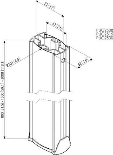 Actual product image Vogels Professional PUC 2508 - Mounting component (rod) (Ceiling)