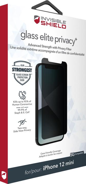 Zagg InvisibleShield Glass Elite Privacy+ Apple (e) (1 Pezzo/i, Apple iPhone 12 mini)