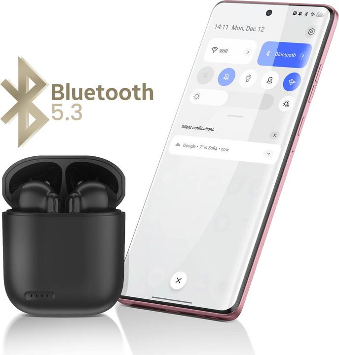 Actual product image Akashi Kabelloses Bluetooth 5.0-Headset, 12 Stunden Akkulaufzeit, – Rosa (12 h, Wireless)