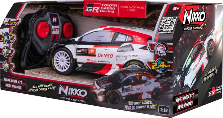 Actual product image Nikko RC 10394 Night Mode Toyota Gazoo WRC, remote-controlled rally car with realistic details m