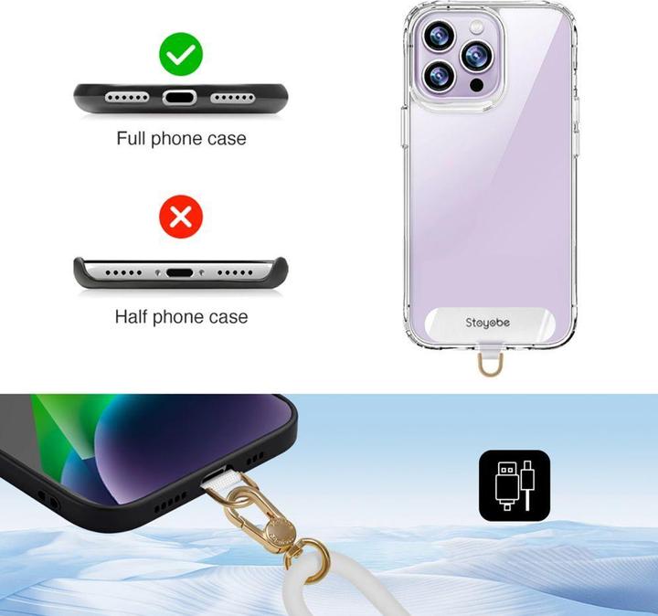 Image du produit Stoyobe Lanière en silicone pour téléphone - Rose