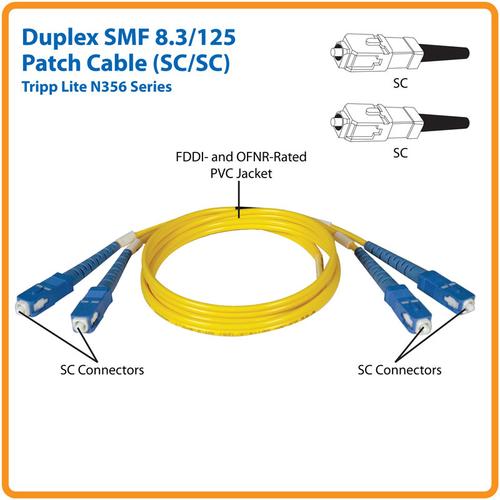 Immagine prodotto Eaton TRIPPLITE Cavo patch in fibra monomodale duplex 9/125 SC/SC 5M 16ft. (5 m)