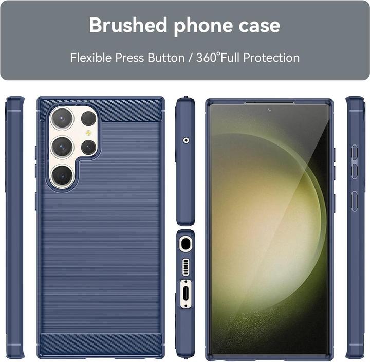 Produktbild König Design Hülle Handy Schutz für Samsung Galaxy S23 Plus Ultra Case Cover Carbon Optik Neu (Samsung Galaxy S23 Ultra)