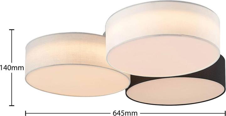 Actual product image Lindby Janita LED ceiling lamp, 3-light, three-coloured (4400 lm)