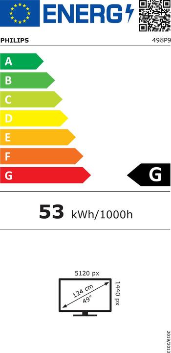 Label énergétique Philips 498P9/00 (5120 x 1440 pixels, 49")